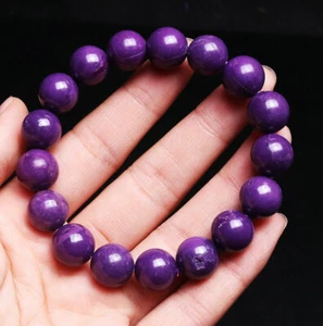 11,5 mm Natürlicher Phosphosiderit Lila Edelstein Runde Perlen Armband AAA C0148 - Bild 1 von 7