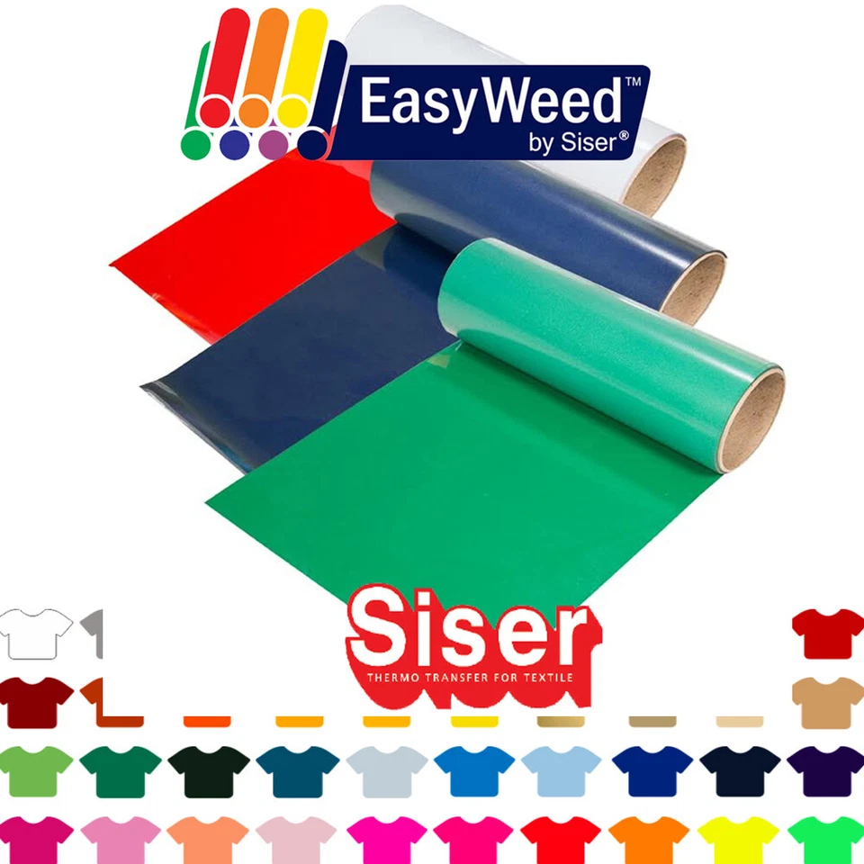 12" Siser EasyWeed Vinilo Transferencia de Calor HTV, Camiseta Impresión Decoración 5yd 10yd Foto 1 de 1