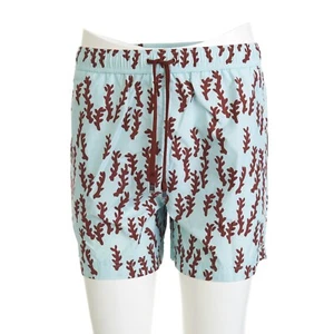 ZEGNA 605$ Badehose hellblau terrakotta Oasi Print bestickt Zegna Logo - Bild 1 von 6