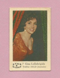 1963 Dutch Gum Card Star Bilder E #7 Gina Lollobrigida
