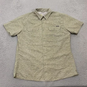 Camisa Eddie Bauer Travex Para Hombre L Verde Beige Geométrica Manga Corta Abotonada - Imagen 1 de 13