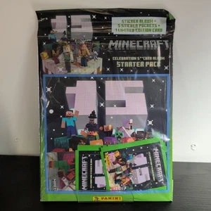 Álbum de pegatinas de celebración del 15 aniversario Panini Minecraft con paquetes - Imagen 1 de 2