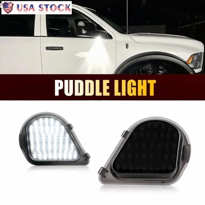 White LED Puddle Lights For RAM 1500 2011-2022/RAM 2500 11-18 Side Mirror Lights - Image 1 of 4