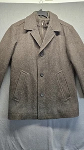 JOS A BANK Classic Wool (82%) Peacoat Winter Coat Charcoal Size Medium - Picture 1 of 9