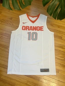 Men’s Size Large Syracuse Orange 10 White Nike Elite NCAA Basketball Away Jersey - Picture 1 of 9