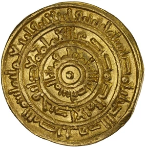 1050 AD (AH 442) GOLD FATIMID AL-MUSTANSIR DINAR NGC AU DETAILS "FLECKENENTFERNUNG" - Bild 1 von 4