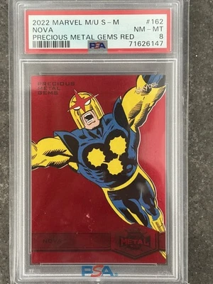 2022 Marvel Metal Universe #162 Nova PMG 54/100 PSA 8 - Image 1 of 2