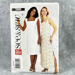 Vestido Butterick 3880 Talla Grande con Cuello Cuadrado Sin Mangas Misses 20 24 Patrón - Imagen 1 de 4