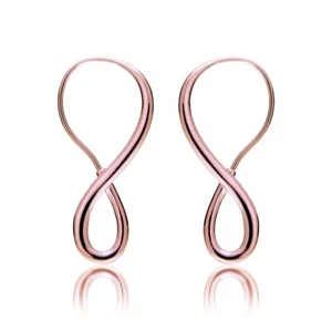 Rose Gold Tone over Sterling Silver Infinity Polished Hook Earrings - Picture 1 of 3