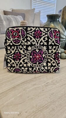 Vera Bradley 10" Quilted iPad Sleeve Case Purple Floral Pattern Zippered Cover - Image 1 of 4