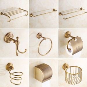 Antique Brass  Bathroom Accessories Bath Hardware Sets Towel Rack Bar