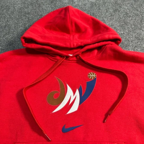 Washington Wizards Hoodie Womens Large Red Rhea Cropped DMV Sweatshirt Nike NBA Cover