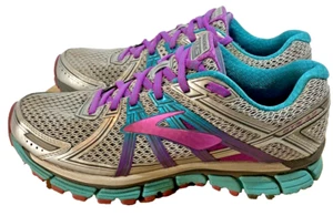 BROOKS ADRENALINE GTS 17 Womens SZ 9.5 B Running Sneakers Silver Teal Purple - Picture 1 of 13