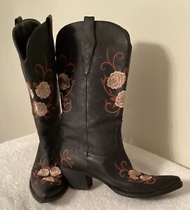 Roper Women’s Size 9.5 Embroidered Black Western Boots