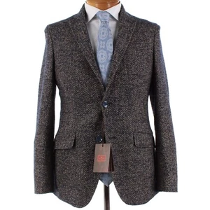 Etro NWT Wool Blend Sport Coat Size 48 (38 US) In Blue & Beige Herringbone - Picture 1 of 17