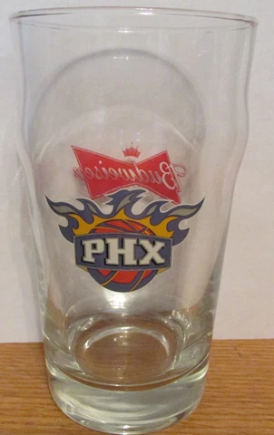 PHOENIX SUNS  BUD LIGHT BEER GLASS    5 3/4" TALL,   14 OZ Cover