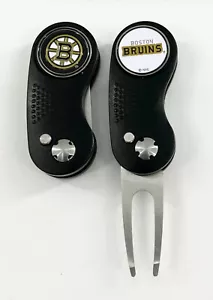 GOLF SWITCHBLADE NHL BOSTON BRUINS DIVOT REPAIR TOOL + Ballmarker Black - Picture 1 of 1