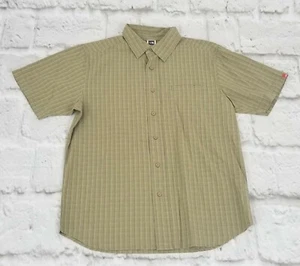 The North Face Shirt Men's Sz M Brown Short Sleeve Hiking Outdoors Geometric - Picture 1 of 11