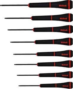 Eklind 8-teilig SAE Sechskant-Schraubendreher-Set Kugelumlaufspindel 0,050"-5/32 Zoll Komfortgriff 92500 - Bild 1 von 5
