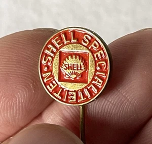 Insignia publicitaria vintage holandesa SHELL SPECIALITEITEN de metal esmaltado en combustible años 60 - Imagen 1 de 5