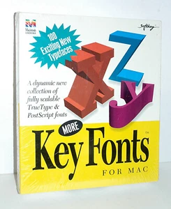 VINTAGE APPLE MACINTOSH SOFTWARE BLOWOUT: Sealed New SoftKey Key Fonts - Picture 1 of 3