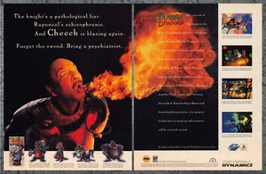 Anuncio impreso de 2 páginas Blazing Dragons Playstation 1 Sega Saturn arte vintage A2A 1996 - Imagen 1 de 3