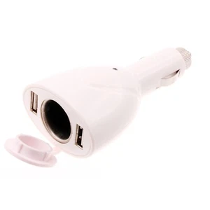 DC Socket Car Charger 2-Port USB Power Adapter Vehicle Plug-in for SmartPhones - Picture 1 of 4