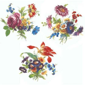 Blumen gemischt Blumensträuße Überglasur Wasserrutsche Keramik Aufkleber - Bild 1 von 4