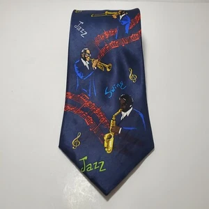 Jazz Swing Blues Salsa Christian Pelini 100% Silk Hand Made Men's Necktie Tie - Picture 1 of 9