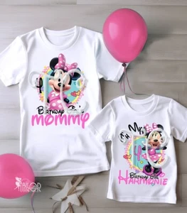 Minnie Mouse Birthday Shirt Kids - Minnie Matching Family Birthday Tees Outfit - Picture 1 of 14