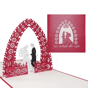 Pop-Up Karte "Brautpaar" 3D Hochzeitskarte, Glückwunschkarte, Hochzeitsgeschenk - Bild 1 von 4