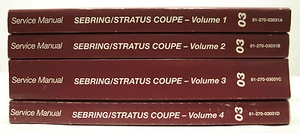 OEM 2003 Chrysler Sebring Dodge Stratus Coupe Service Repair Manuals - 4 Volumes - Bild 1 von 6