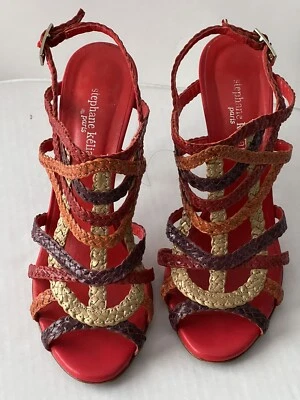 Stephane Kelian Sandals Womens Size 9  39 Braided Strappy Leather Vintage Italy - Image 1 of 4