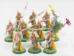 GW WARHAMMER WOOD ELVES ETERNAL GUARD X 10. PAINTED. GREEN 1071 - Picture 1 of 6