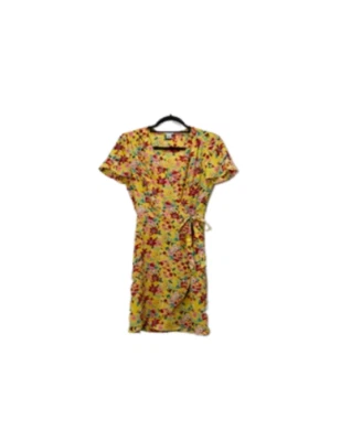 J. Vestido envolvente floral amarillo Crew para mujer talla 00 fluido preppy Cottage Core Fairy Foto 1 de 4