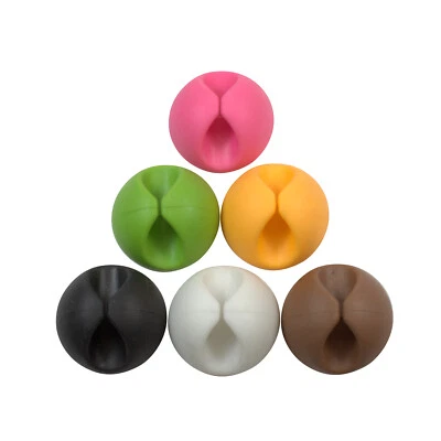 6 Cable Clip Grip Desk Wall Organizer Desktop Wire Cord Type Usb Charger Holder - Image 1 of 4