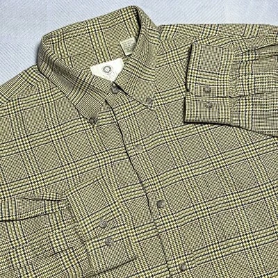 Viyella Houndstooth Glen Plaid Wool Cotton Blend Button Down Shirt Men’s Large - Image 1 of 4