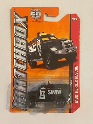 2012 MATCHBOX MBX HEROIC RESCUE SWAT TRUCK BLACK - 7 OF 120 - "60TH ANNIVERSARY" - Image 1 of 4