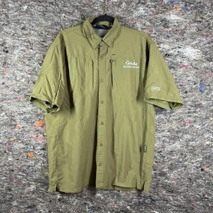 Cabela’s Guide Wear SPF 50 Men Short Sleeve Shirt Medium Green Vented Fishing - Picture 1 of 16