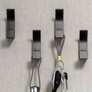 5 Pcs Kitchen Towel, Keys, Jacket Hooks: Wall-Mounted, Self-Adhesive Black/White - Picture 1 of 7