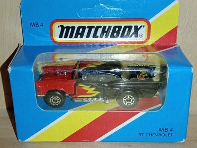 Matchbox Superfast  / MB 004 - '57 Chevy - Black - Red & Yellow Flames   - Image 1 of 4