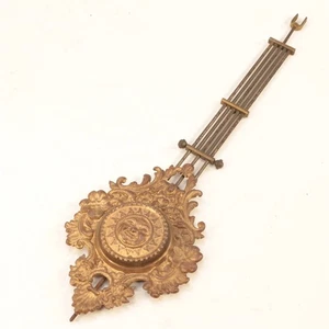 German Smiling Sun Wall Clock Pendulum bob 6.4 oz. 13-1/16 in - Antique - XC517 - Picture 1 of 3