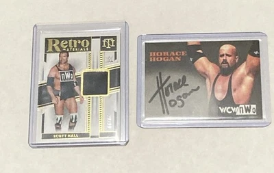 1999 Topps WCW NWO Horace Hogan Autograph Signature & Scott Hall 2024 Relic Lot - Image 1 of 4