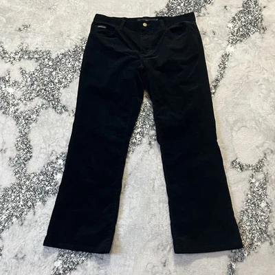 Calvin Klein Corduroy Pants Womens Size 10 Black Bootcut Mid Rise Cotton Blend - Image 1 of 4