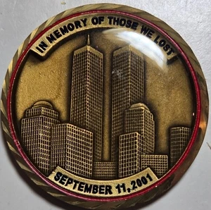 Commemorative (911) September 11, 2001 Memorial Colored Challenge Coin Medallion - Picture 1 of 2