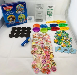 1998 Fisher Price Scoops of Fun, Matchin Middles, Go Fish 3 in 1 Games Complete - Picture 1 of 7
