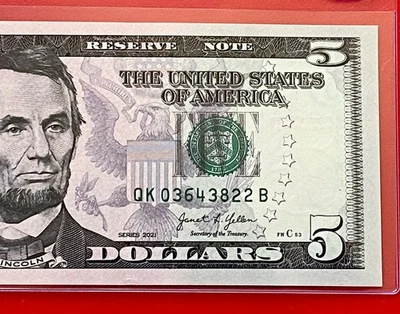 NEW 2021 $5 DOLLAR BILL -NOTE ( DALLAS K ) Uncirculated - Image 1 of 3