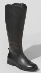 Damen Brisa Kunstleder Reitstiefel schwarz - Universalgewinde - Größe 9,5 - Bild 1 von 2