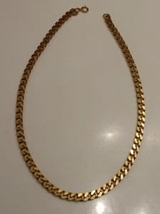 Vintage 1980's Wide Gold Link Chain Necklace 7mm 21 Inches - Picture 1 of 5