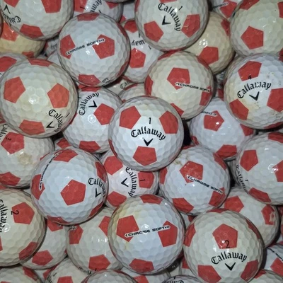 36 bolas de golfe Callaway vermelhas Truvis cromadas macias usadas 2A Shag AA Hit-A-Way - Imagem 1 de 4